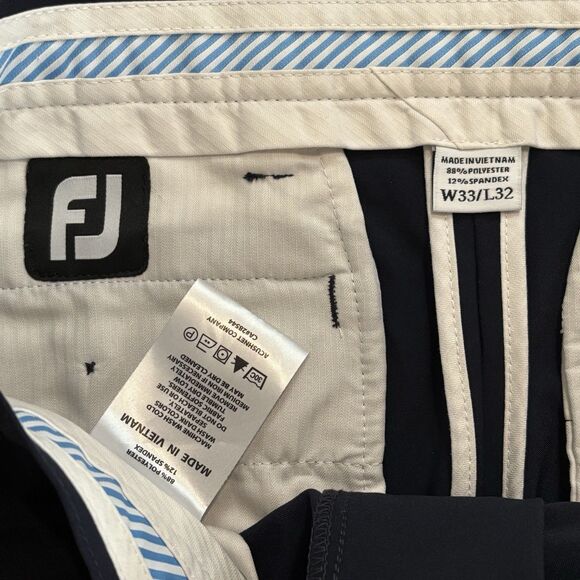 FootJoy Golf Pants Mens 33x32 Navy Blue Performance Stretch Preppy Athletic - Picture 3 of 7